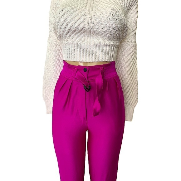 Italian Skitique Vintage Fuchsia Stirrup Ski Pants - Picture 10 of 11